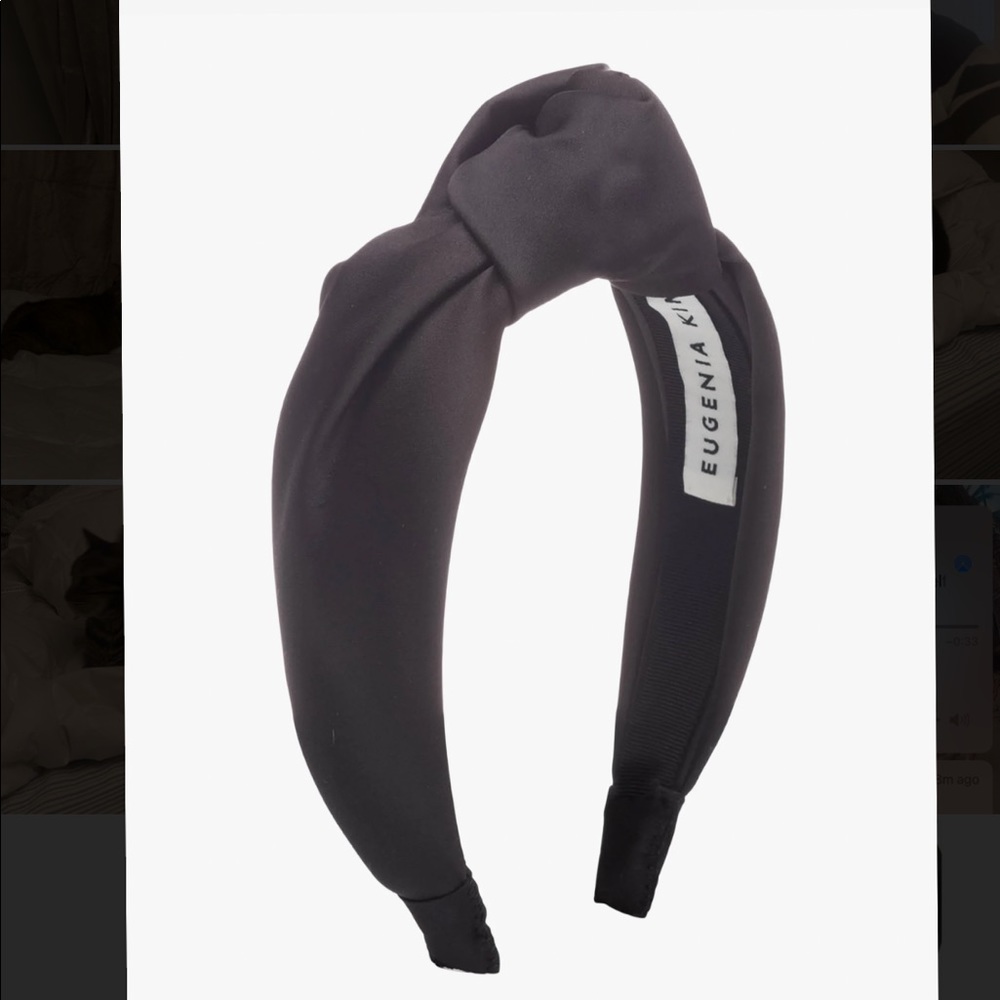 Eugenia Kim black satin headband ‘Maryn’